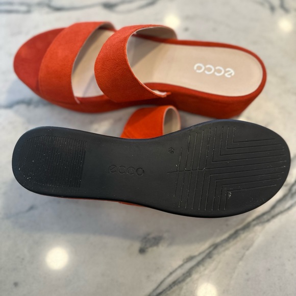 Ecco Suede Platform Sandals slide on size US9 EU 40 - Picture 7 of 7